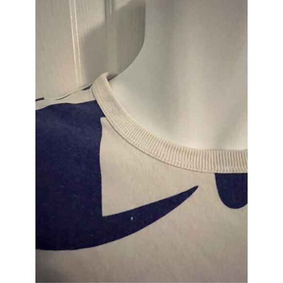 Medium Vintage Champion All Over Logo T-Shirt Short Sleeve Blue White Summer Poo - Picture 4 of 5
